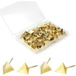 Ersandy - 100 pcs punaises dor�es, punaises decoratives avec pointe en acier en forme de triangle thumb ...