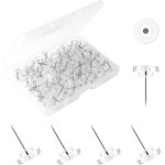 Ersandy - 100pcs punaises transparentes, punaises en plastique punaises plates avec pointe en acier push ...