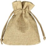 Ersandy - 100pcs sachets en jute 7x9cm, sacs - cadeaux r�utilisable, toile de jute pochettes avec cordon ...