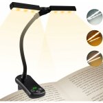 Ersandy - 14 leds lampe de lecture double tte, liseuse lampe clip usb rechargeable, lumire du livre ...