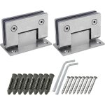 Ersandy - lot de 2 charnires de porte de douche  90 degrs avec vis, 4 mm d'paisseur, en acier inoxydable ...