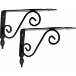 Ersandy - lot de 2 consoles d'étagères décoratives 200x126x25 mm - couleur: noir - 'effet fer forgé' ... Ersandy - lot de 2 consoles d'étagères décoratives 200x126x25 mm - couleur: noir - 'effet fer forgé' ...