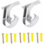 Ersandy - 2 pcs support mural pour tringle  rideau support de tringle  rideau supports de fixation ...