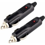 Ersandy - lot de 2 prises de courant cc 12 v mle pour allume - cigare avec fusible rouge 10 a et indicateur ...