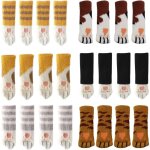 Ersandy - 24 chaussettes de chaise mignonne pattes de chat couvre - jambes de chaise protecteurs de plancher ...