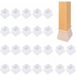 24 pcs pied de chaise silicone embout de chaise protection pied cache pied de table carré prévenir les ... 24 pcs pied de chaise silicone embout de chaise protection pied cache pied de table carré prévenir les ...