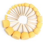 Ersandy - 25 pices pinceau en mousse, pinceaux ponge peinture avec manche bois, pour peinture art artisanat ...