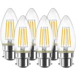 Ersandy - 4w c35 b22 ampoule led � filament, bougie ampoule, 2700k blanc chaud, 470lm 80ra, non dimmable, ...