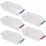 Ersandy ? lot de 5 paniers empilables en plastique pour r�frig�rateur ? mat�riau pp alimentaire ? dimensions ...