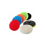 7pcs 5 in ponge polissage pilation  la cire de polissage polissoir compos kit voiture + kit adaptateur ...