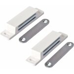 Aimant porte placard, ferme porte magnétique extra forte - force de maintien 13kg - lot de 2 en blanc ... Aimant porte placard, ferme porte magnétique extra forte - force de maintien 13kg - lot de 2 en blanc ...