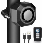 Ersandy - alarme velo antivol rechargeable usb, alarme moto sans fil avec supports de montage, alarme ...