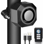 Ersandy - alarme velo antivol rechargeable usb, alarme moto sans fil avec supports de montage, alarme ...
