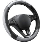 Ersandy - couvre volant gris et noir microfibre cuir diam�tre m 37 - 38 cm