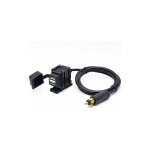 Din hella adaptateur d'alimentation de prise de chargeur usb double moto 2. 1a avec cble de 1. 8m pour ...