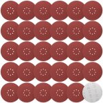 Disque poncage 225 mm, 30 pices disque abrasif 225mm 8 trous grain p600 disques de ponage 225mm papier ...