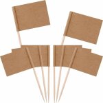 Drapeau des cure - dents papier kraft, 100 pcs marqueurs de fromage marqueurs de gteau etiquettes de ...