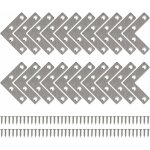 Ersandy - equerre de fixation plats droits support en forme de l metalliques equerres avec vis pour bois ...