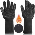 Ersandy - gant chaleur, gant pour four livr avec un coussin en silicone, gants de barbecue, gants de ...