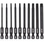 Jeu d'embouts torx pour tournevis, perceuses et cls  chocs, rsistant  la temprature, traitement ...