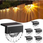 Lampe solaire extrieur jardin, led clairage mural d'extrieur, 6pack blanc chaud + couleur rvb, lumires ...