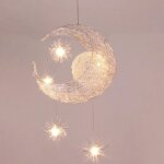 Ersandy - lustre suspension industrielle lune toiles led plafonnier luminaire aluminium avec 5 ampoules ...