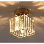 Ersandy - plafonnier en cristal, lustre mini carr 60w encastr moderne pliant prs du plafonnier, salle ...