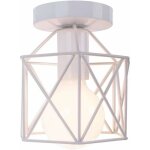 Ersandy - retro plafonnier industrielle en mtal carr fer, suspension cage cube luminaire e27 pour salon ...