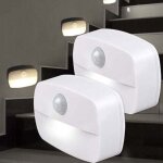 Ersandy - veilleuse led, [lot de 2] veilleuse pir led auto on off, applique murale, lampes de placard ...