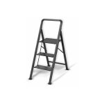 Msv - escabeau 3 marches pliant anti - drapant en acier - max 150kg (62x42, 5x108cm) noir mat