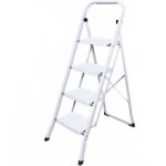 Safetool - escabeau 4 marches echelle pliable en acier blanc 150 kg