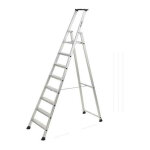 Escalux - escabeau 8 marches superpro en aluminium hauteur d'acc�s 3, 76m marches larges de 9cm