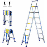 Escabeau 8 marches telescopique extendact8, echelle telescopique 2, 3 m + 2m, escabeau pliable tlescopique, ...
