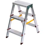 Vito - escabeau en aluminium 2 x 3 marches charge 150 kg hauteur 0, 65 m fabriqu en europe