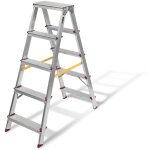 Vito - escabeau en aluminium 2 x 5 marches charge 150 kg hauteur 1, 14 m fabriqu� en europe