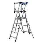 [jamais utilise] escabeau plate - forme individuelle fixe duarib perform avec stabilisateurs 5 marches ...