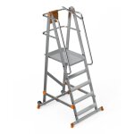 Escabeau � plateforme roulante pliable en aluminium renforc� ? 4 marches + plateforme antid�rapante (570 ...