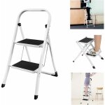 Escabeau pliant, escabeau pliable  2 niveaux, large marches antidrapantes, chelle pliante portable ...