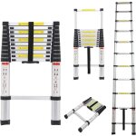 Escabeau pliant, escabeau t�lescopique, escabeau t�lescopique, pliable, en aluminium, charge maximale ...