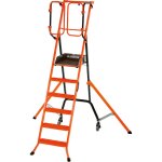 Escabeau s�curis� pirl gardia 140 cm ? plateforme large ? portillons automatiques ? hauteur de travail ...