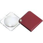Eschenbach 1752160 loupe pliante en cuir grossissement: 3. 5 x lentille: () 60 mm rouge
