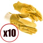 Lot de 10 paires de gants de travail manutention cuir fleur de bovin en388 taille - taille 11