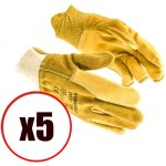 Lot de 5 paires de gants de travail et manutention cuir fleur de bovin en388 taille - taille 9