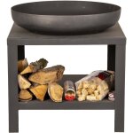Esschert design - braséro en métal avec range bois 60 cm Esschert design - braséro en métal avec range bois 60 cm