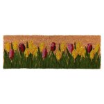 Esschert design - paillasson rectangulaire  imprim tulipes en fibre de coco - multicolore - l 75, 3 ...