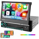 Essgoo - autoradio 1din avec cam�ra android 14, apple carplay, gps, navigation, rds, wifi, bluetooth ...
