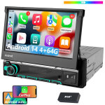 Essgoo - autoradio 1din avec cam�ra android 14, apple carplay, gps, navigation, rds, wifi, bluetooth ...