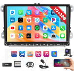 Essgoo - autoradio android 14 avec lecteur gps pour vw golf mk5 mk6 9 pouces apple carplay - 1 + 32g ...