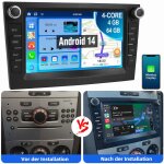 Essgoo - pour opel corsa c d zafira b astra g h combo vivara vivaro android14 carplay autoradio gps rds ...