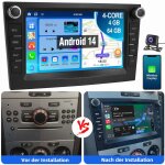 Essgoo - pour opel corsa c d zafira b astra g h combo vivara vivaro android14 carplay autoradio gps rds ...